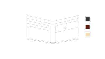 参考例の二つ折り財布の型紙イメージ